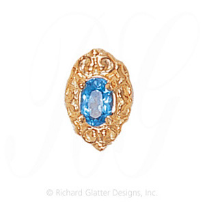 GS148 BT - 14 Karat Gold Blue Topaz Slide 